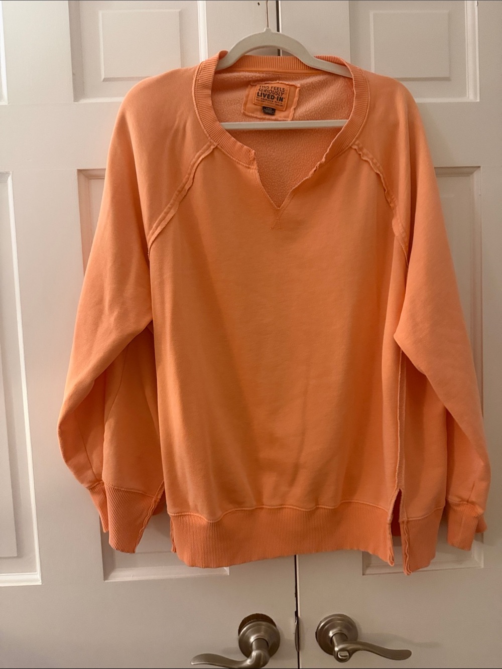 American Eagle Outfitters Peach Scoop-Neck Crew Sweater